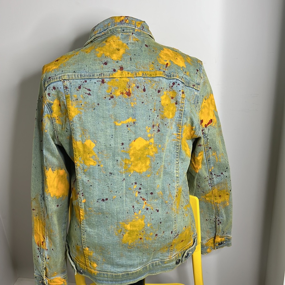 Men’s NEW Crysp Denim. Ottoman Spatter paint Jacket size large - Picture 4 of 7